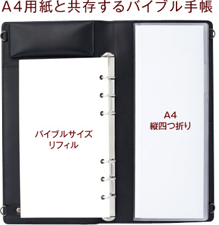 A4用紙と共存するバイブル手帳